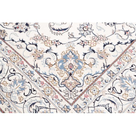 Tappeto Nain Kashmar Persia bianco marrone 198x295