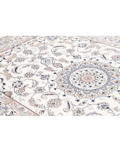 Tappeto Nain Kashmar Persia bianco marrone 198x295