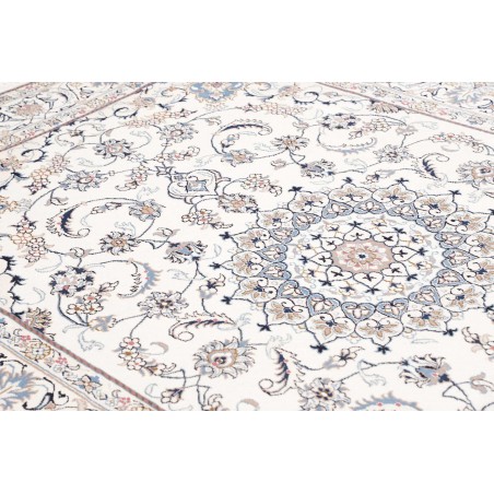 Tappeto Nain Kashmar Persia bianco marrone 198x295