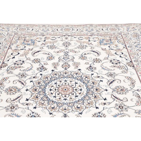 Tappeto Nain Kashmar Persia bianco marrone 198x295