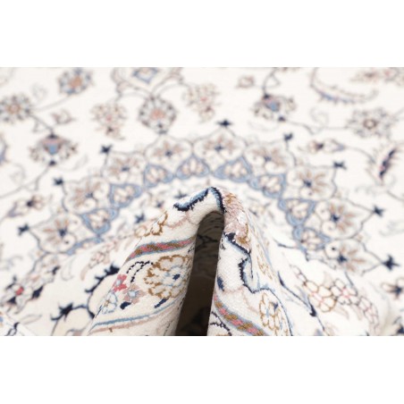 Tappeto Nain Kashmar Persia bianco marrone 198x295