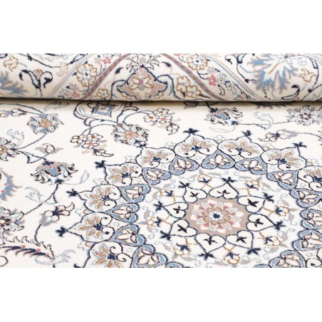 Tappeto Nain Kashmar Persia bianco marrone 198x295