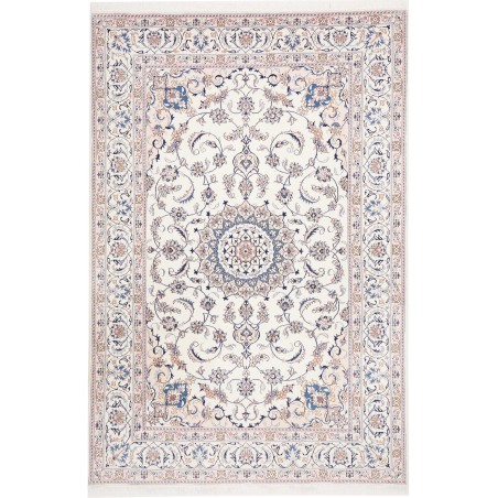Tappeto Nain Kashmar Persia bianco grigio 195x300