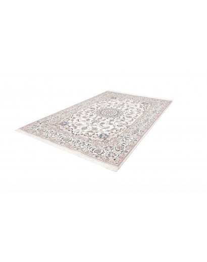 Tappeto Nain Kashmar Persia bianco grigio 195x300