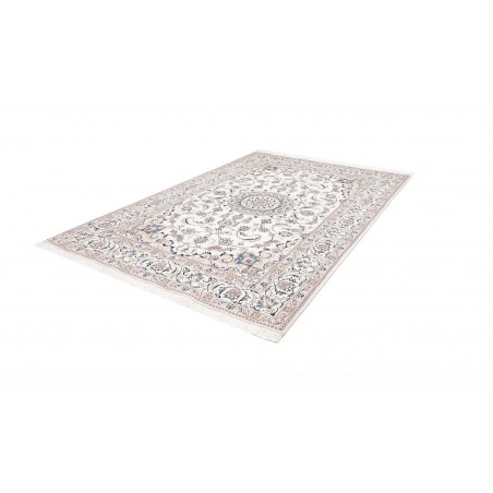 Tappeto Nain Kashmar Persia bianco grigio 195x300