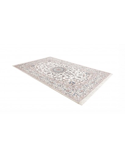 Tappeto Nain Kashmar Persia bianco grigio 195x300