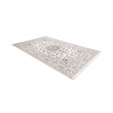 Tappeto Nain Kashmar Persia bianco grigio 195x300