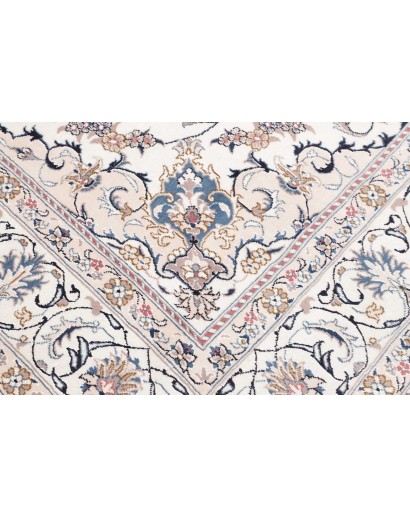 Tappeto Nain Kashmar Persia bianco grigio 195x300