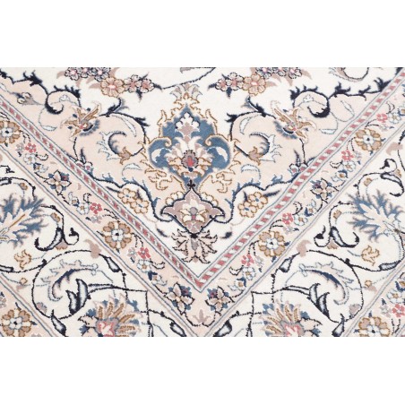 Tappeto Nain Kashmar Persia bianco grigio 195x300