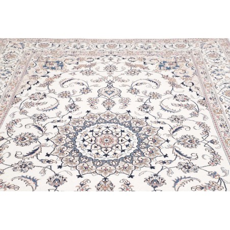Tappeto Nain Kashmar Persia bianco grigio 195x300