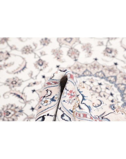 Tappeto Nain Kashmar Persia bianco grigio 195x300