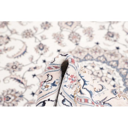 Tappeto Nain Kashmar Persia bianco grigio 195x300
