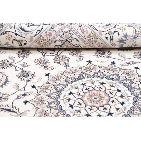 Tappeto Nain Kashmar Persia bianco grigio 195x300