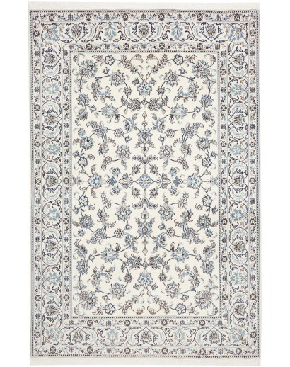Tappeto Nain Kashmar Persia bianco grigio 194x302