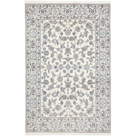 Tappeto Nain Kashmar Persia bianco grigio 194x302