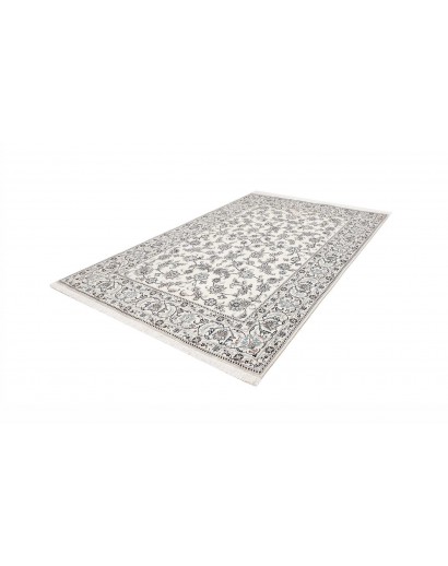 Tappeto Nain Kashmar Persia bianco grigio 194x302