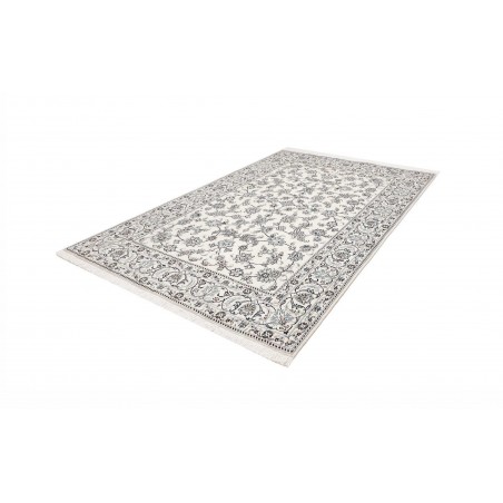 Tappeto Nain Kashmar Persia bianco grigio 194x302