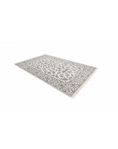 Tappeto Nain Kashmar Persia bianco grigio 194x302