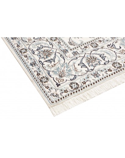 Tappeto Nain Kashmar Persia bianco grigio 194x302
