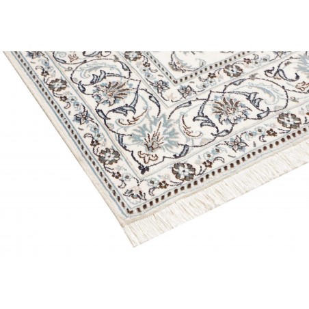 Tappeto Nain Kashmar Persia bianco grigio 194x302