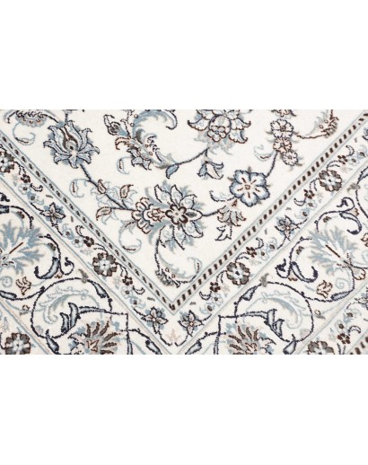 Tappeto Nain Kashmar Persia bianco grigio 194x302