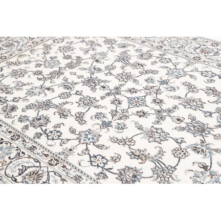 Tappeto Nain Kashmar Persia bianco grigio 194x302