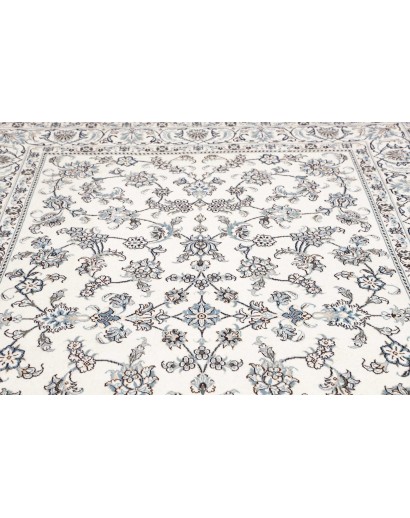 Tappeto Nain Kashmar Persia bianco grigio 194x302
