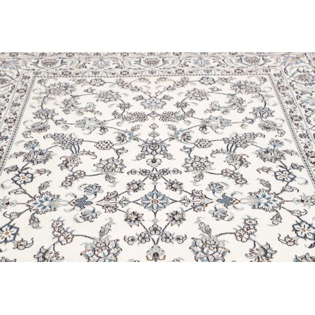 Tappeto Nain Kashmar Persia bianco grigio 194x302