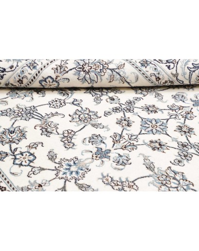 Tappeto Nain Kashmar Persia bianco grigio 194x302