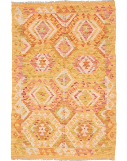 Tappeto Kilim Afghanistan marrone arancione 96x142