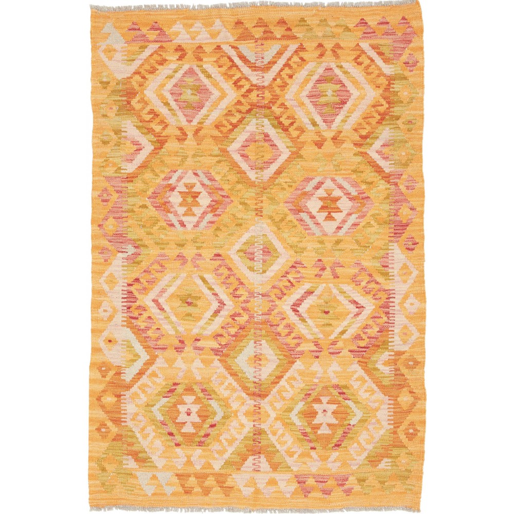 Tappeto Kilim Afghanistan marrone arancione 96x142