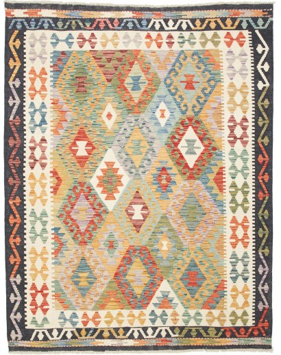 Tappeto Kilim Afghanistan marrone grigio 159x201