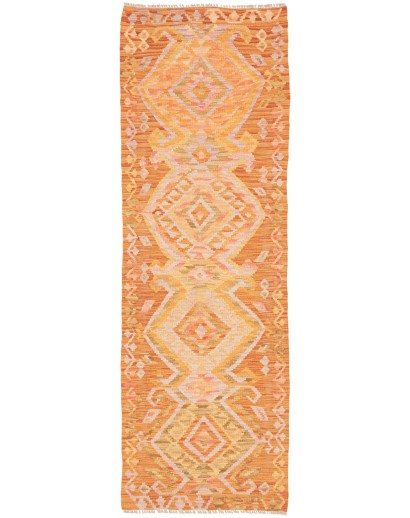 Tappeto Kilim Afghanistan arancione beige 60x186
