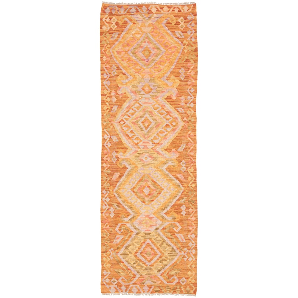 Tappeto Kilim Afghanistan arancione beige 60x186