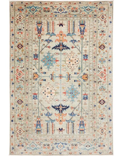 Tappeto Kazak Fine Pakistan beige grigio 203x299