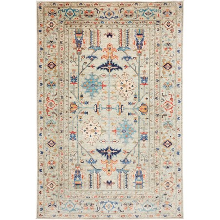 Tappeto Kazak Fine Pakistan beige grigio 203x299