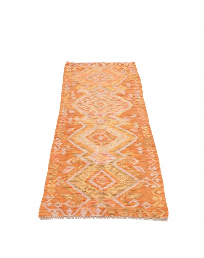 Tappeto Kilim Afghanistan arancione beige 60x186