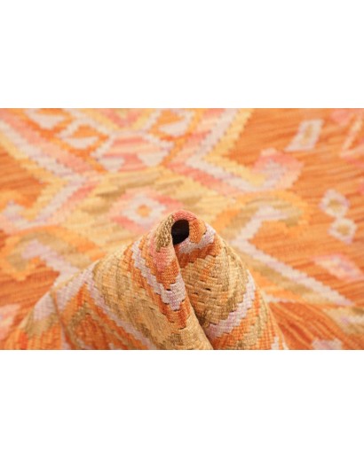 Tappeto Kilim Afghanistan arancione beige 60x186