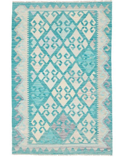 Tappeto Kilim Afghanistan beige blu 100x152