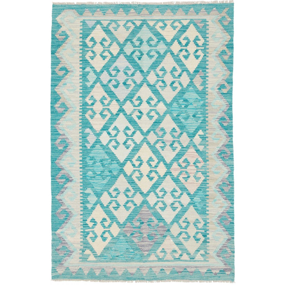 Tappeto Kilim Afghanistan beige blu 100x152