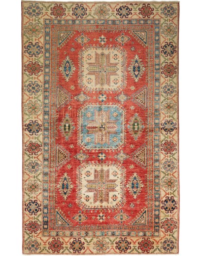 Tappeto Kazak Fine Pakistan marrone grigio 155x246