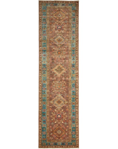 Tappeto Kazak Fine Pakistan azzurro grigio 82x298