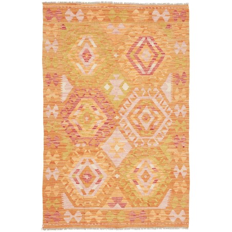Tappeto Kilim Afghanistan arancione marrone 102x155