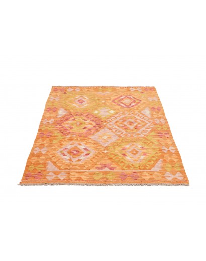 Tappeto Kilim Afghanistan arancione marrone 102x155