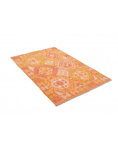 Tappeto Kilim Afghanistan arancione marrone 102x155