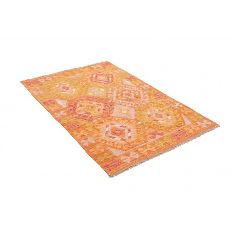 Tappeto Kilim Afghanistan arancione marrone 102x155