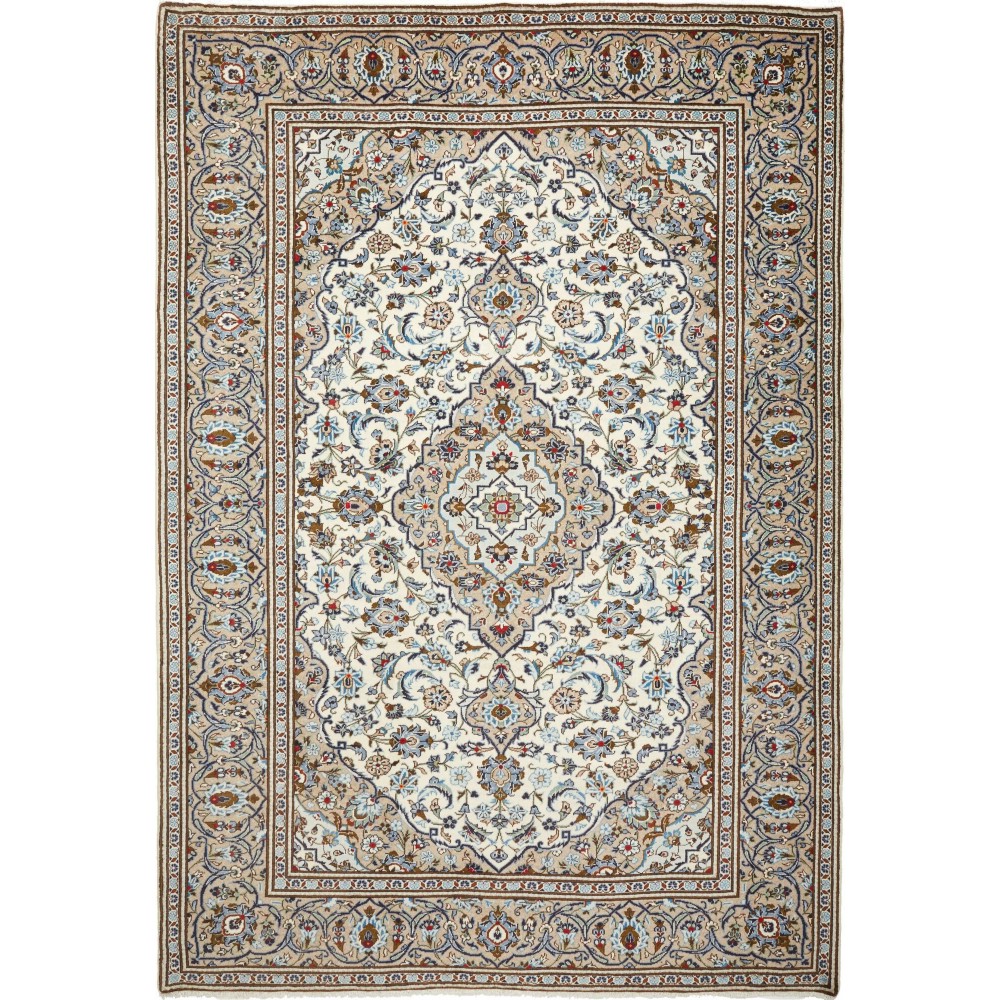 Tappeto Kashan Persia beige grigio 202x295