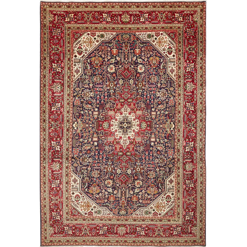 Tappeto Tabriz Persia marrone giallo 198x294