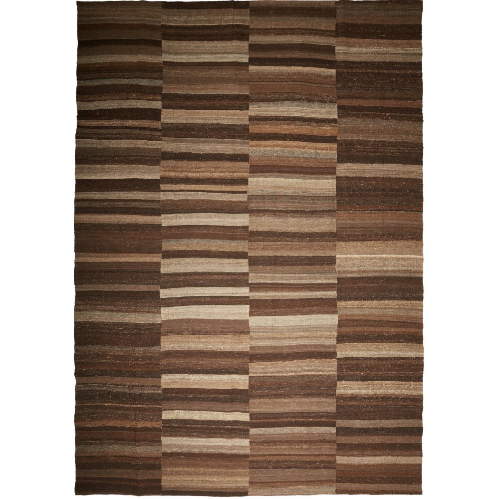 Tappeto Kilim Kavir Persia verde marrone 278x398