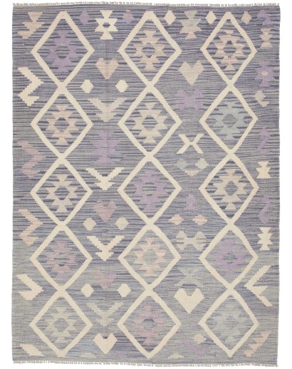 Tappeto Kilim Afghanistan azzurro bianco 127x172